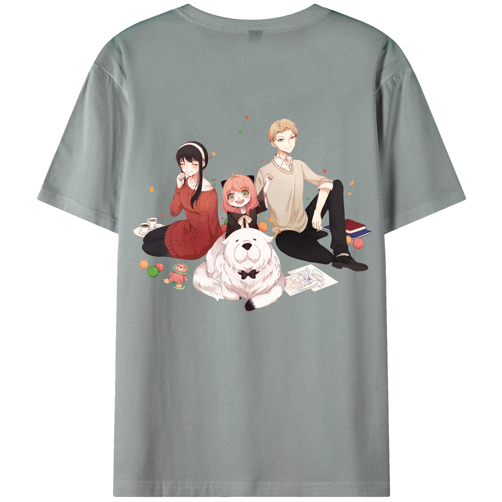 （画像用） SPY×FAMILY间谍家家酒 綿100％ メンズ半袖Tシャツ（バックプリント） 通気性